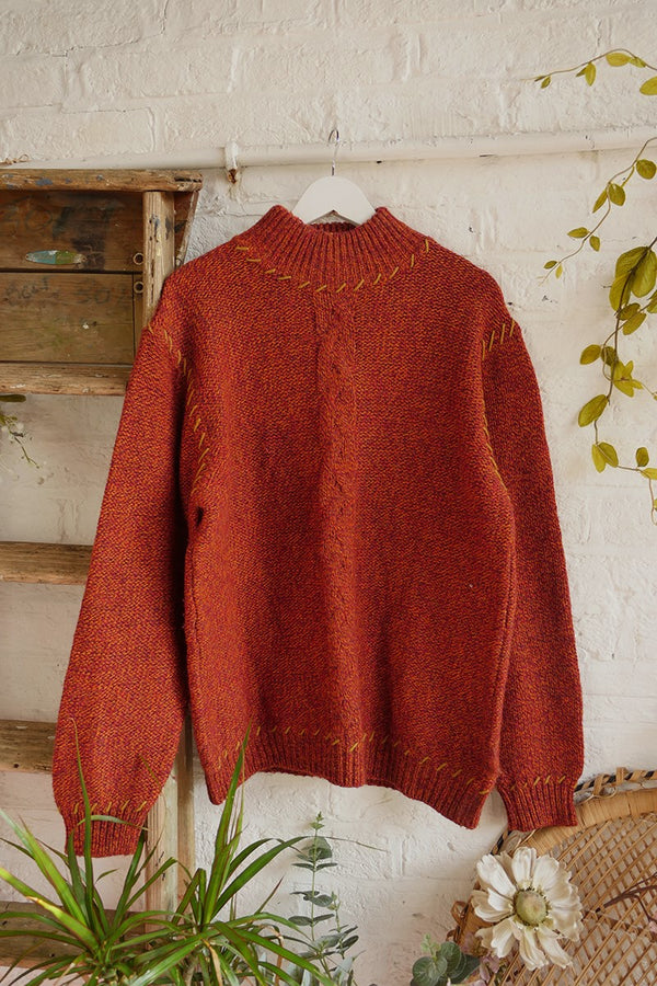 Vintage Knitwear - Cayenne Cable Knit Mock Neck - Size 3XL