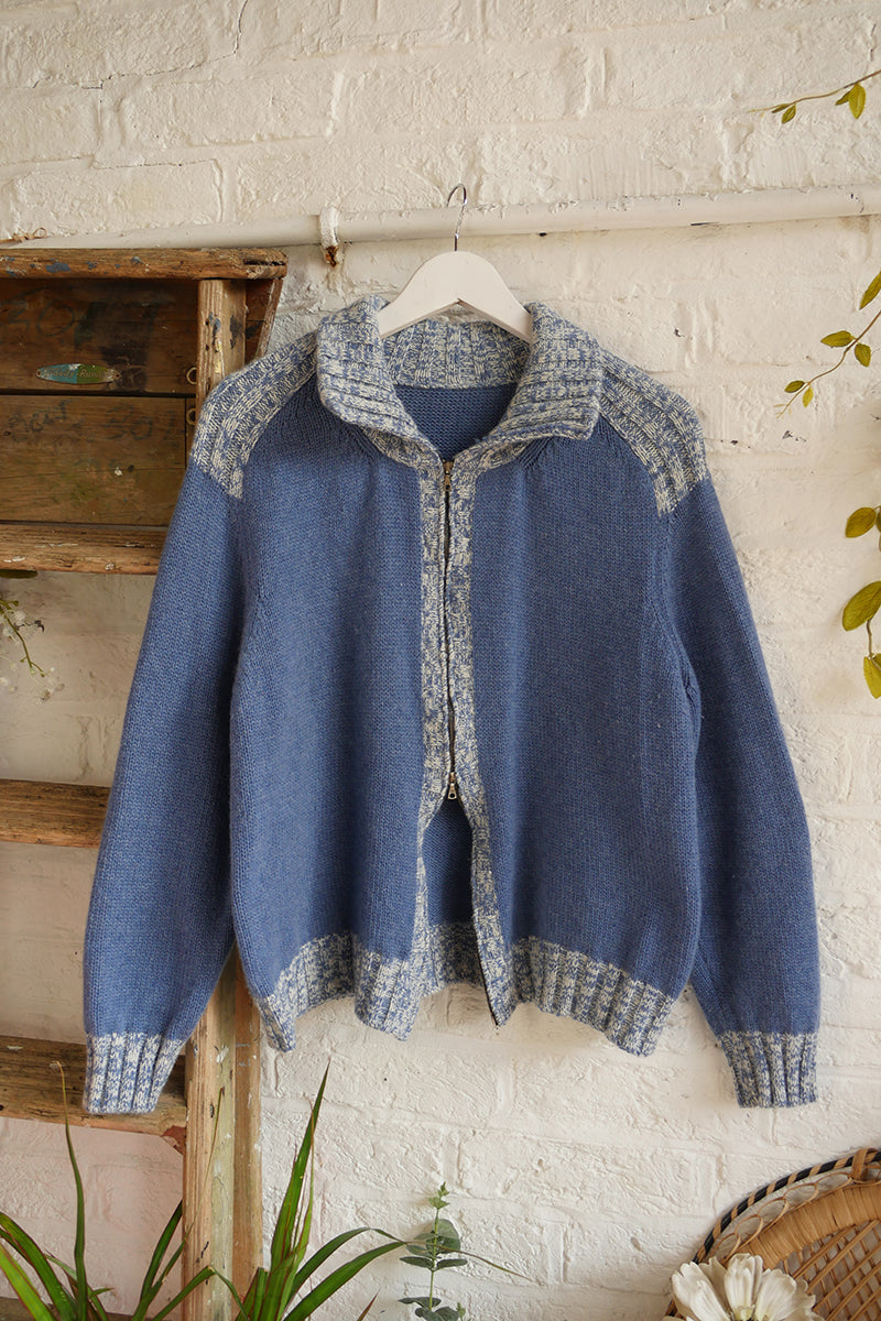 Vintage Knitwear - Clear Skies Double Zip - Size M/L by All About Audrey