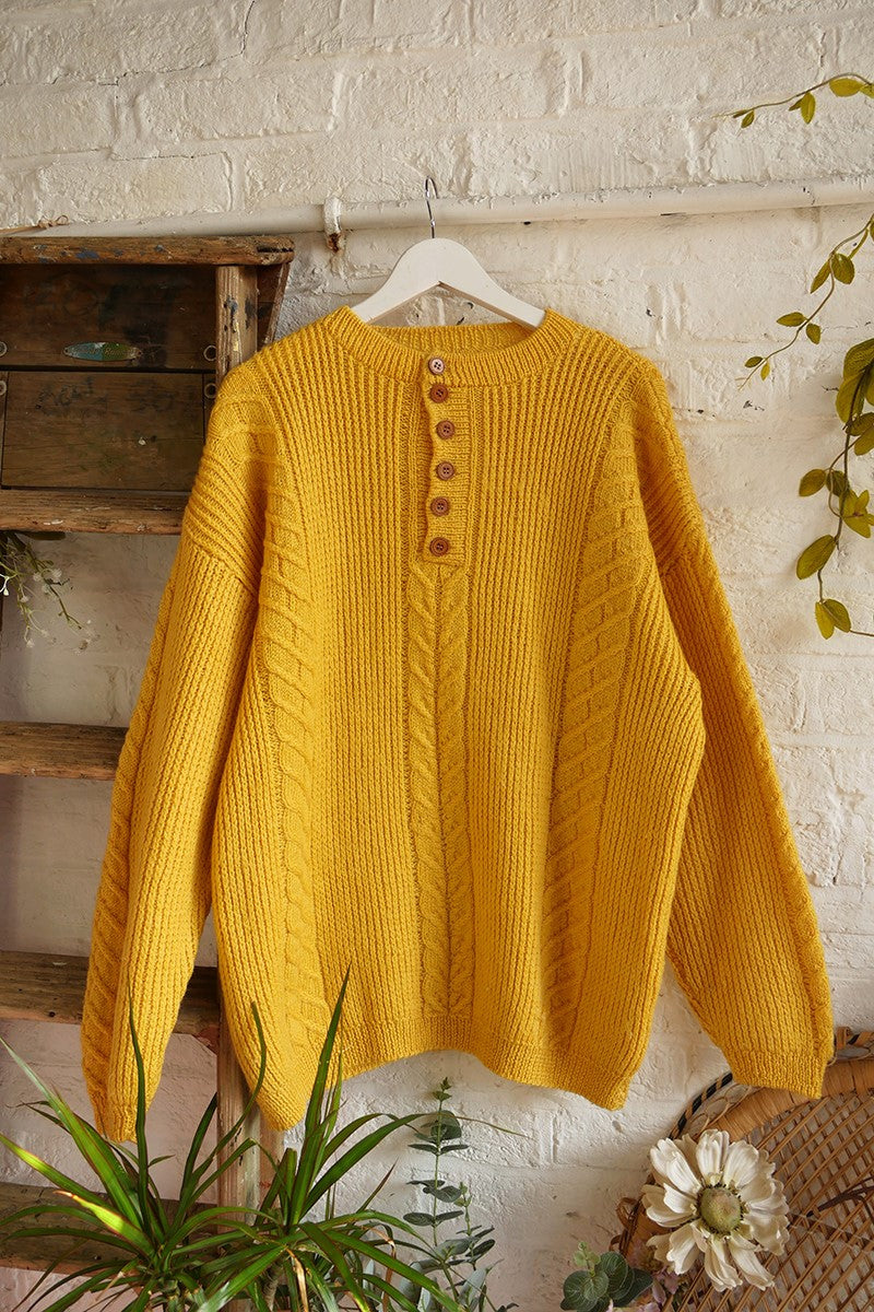 Vintage Knitwear - Buttercup Cable Knit - Size 3XL