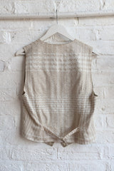 Vintage Waistcoat - Off-White Woven Gingham - Size S/M by All About Audrey