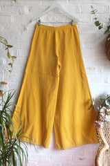 Vintage Ultra Wide-Leg Trousers - Canary Yellow Cord - W29 L33 by All About Audrey