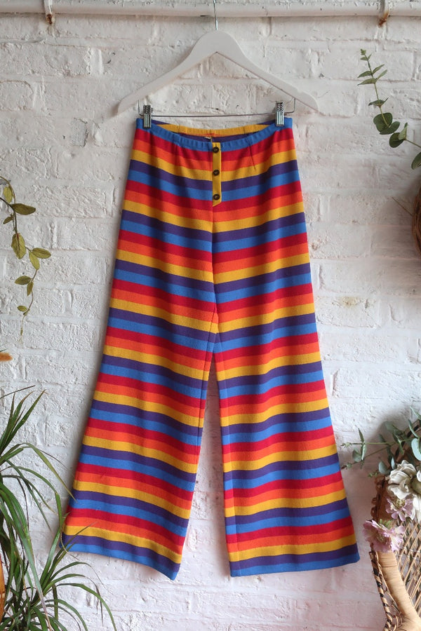 Vintage Wide Leg Trousers - Make A Wish Rainbow - W28 L30 by All About Audrey