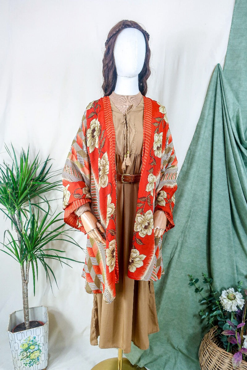 Silk short sale kimono jacket